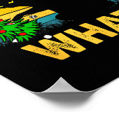 Funny Black Cat Gift Pushing Christmas Tree Over C Poster (Hoek)