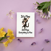 Funny Black Cat "I’m Fine" Carte de voeux de vacan