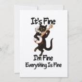 Funny Black Cat "I’m Fine" Carte de voeux de vacan (Devant)