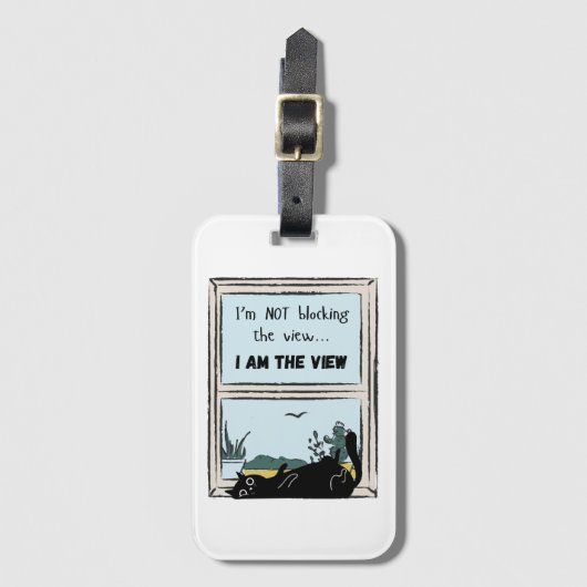 Funny Black Cat, ik ben het uitzicht Bagagelabel (Voorkant (verticaal))