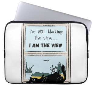 Funny Black Cat, ik ben het uitzicht Laptop Sleeve