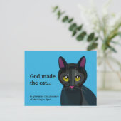 Funny Black Cat-illustratie Briefkaart (Staand voorkant)