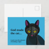 Funny Black Cat-illustratie Briefkaart (Voorkant / Achterkant)