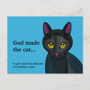 Funny Black Cat-illustratie Briefkaart