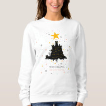 Funny Black Cat Kerstmis Sweatshirt