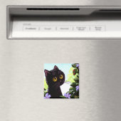 Funny Black Cat Ladybug Art Creationarts Magneet (Insitu (Vaatwasser))