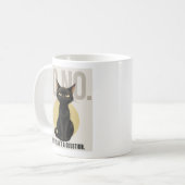 Funny Black Cat Meme Coffee Mug Koffiemok (Voorkant links)