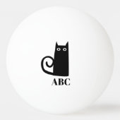Funny Black Cat Monogram Pingpongballen (Achterkant)