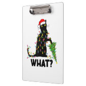 Funny Black Cat Pushing-kerstboom over Cat Ch Klembord (Links)