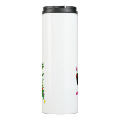 Funny Black Cat Pushing-kerstboom over Cat Ch Thermosbeker (Achterkant)