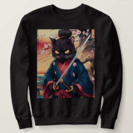 Funny Black Cat Samurai Trui