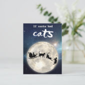 Funny Black cat Santa Kerstfeestay Briefkaart (Staand voorkant)