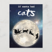 Funny Black cat Santa Kerstfeestay Briefkaart (Voorkant)