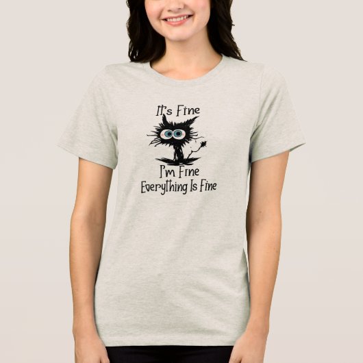 Funny Black Cat Sarcasm Tee for Cat Lovers  Shirt (Voorkant)
