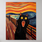 Funny Black Cat Scream Inspired Poster (Devant)