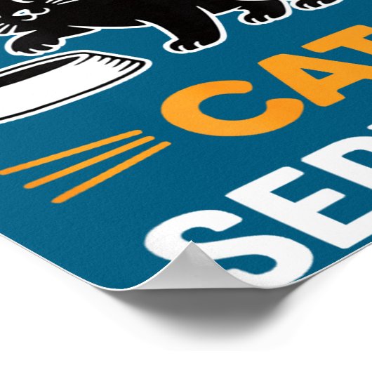 Funny Black Cat Servant Of Tiny Furry Overlord  Poster (Hoek)