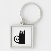 Funny Black Cat Sleutelhanger (Voorkant)