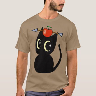 Funny Black Cat speelt William tell met een p.a. T-shirt