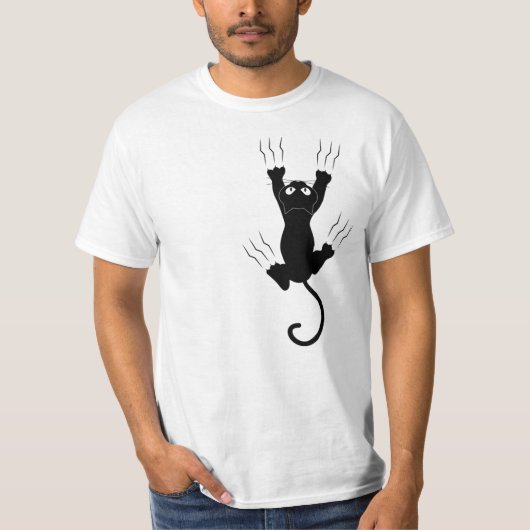 Funny Black Cat T-shirt (Voorkant)