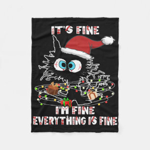 Funny Black Cat T-shirt Fleece Deken