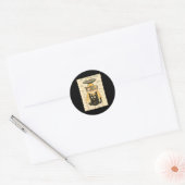 Funny Black Cat Ufo Ramen Alien Abduction Graphic  Ronde Sticker (Envelop)