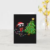 Funny Black Cat What_ Christmas Tree Funny Cat Lov Kaart (Gele Bloem)