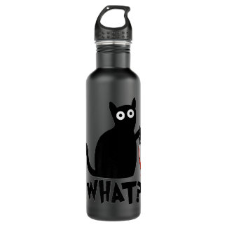 Funny Black Cat What Cute Suspicious kitten Gift W Waterfles
