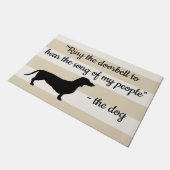 Funny Black Dachshund Silhouette Striped Deurmat (Schuin)