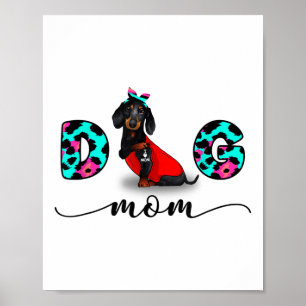 Funny Black Dachshund Tattoo, waar ik van hou. Poster
