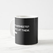 Funny Black Gradient Spreadsheet Koffie Mok (Voorkant links)