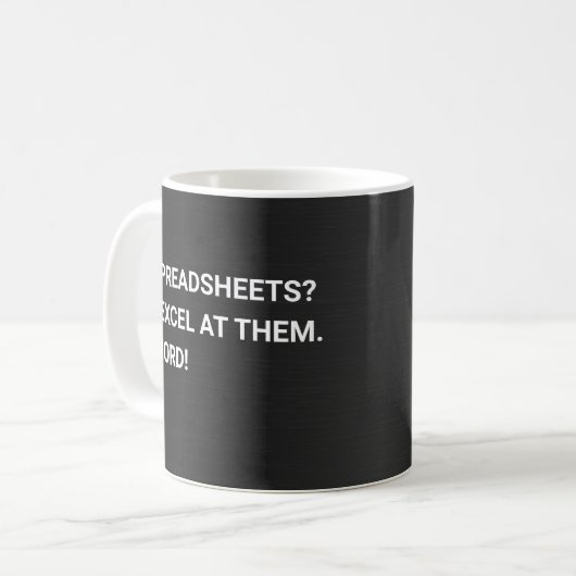Funny Black Gradient Spreadsheet Koffie Mok (Voorkant links)