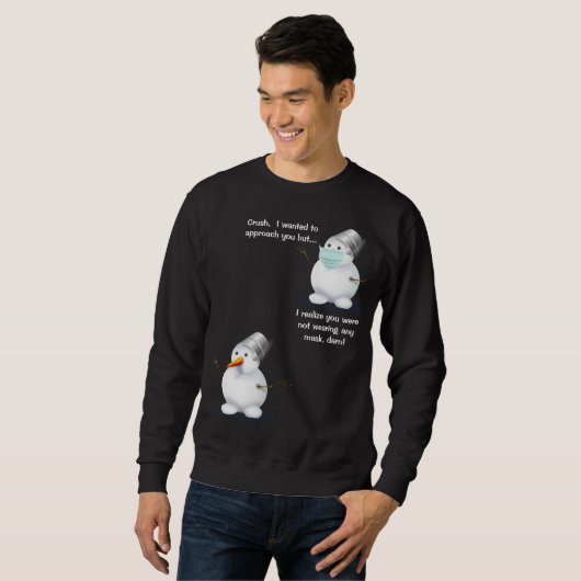 Funny Black Kerstmis Snowman Sweatshirt (Voorkant volledig)