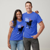Funny Black Lab Dog Custom Age and Name Birthday T-shirt (Unisex)
