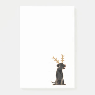 Funny Black Lab met Reindeer Antlers Kerstmis Post-it® Notes