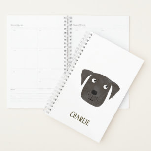 Funny Black Labrador Retriever Dog Custom Name Planner