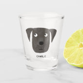Funny Black Labrador Retriever Dog gepersonaliseer Shot Glas (Voorkant)