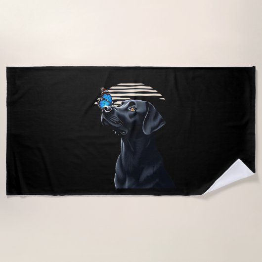 Funny Black Labrador Retriever Lab Dog Owner Pet A Strandlaken (Voorkant)