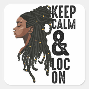 Funny Black Melanin Dreadlocks Gift Cute Afro Loc Vierkante Sticker