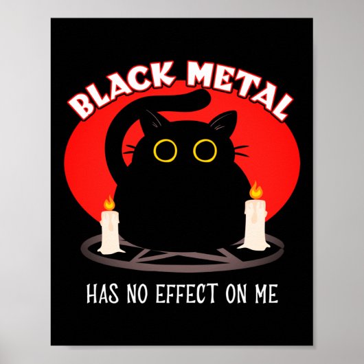 Funny Black Metal Satanic Cat Quote Poster (Voorkant)