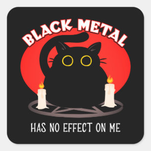 Funny Black Metal Satanic Cat Quote Vierkante Sticker