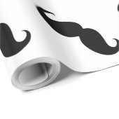Funny Black Mustache Cadeaupapier (Rol Hoek)