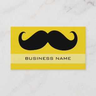 Funny Black Mustache en Plain Yellow Visitekaartje
