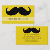 Funny Black Mustache en Plain Yellow Visitekaartje (Voorkant / Achterkant)