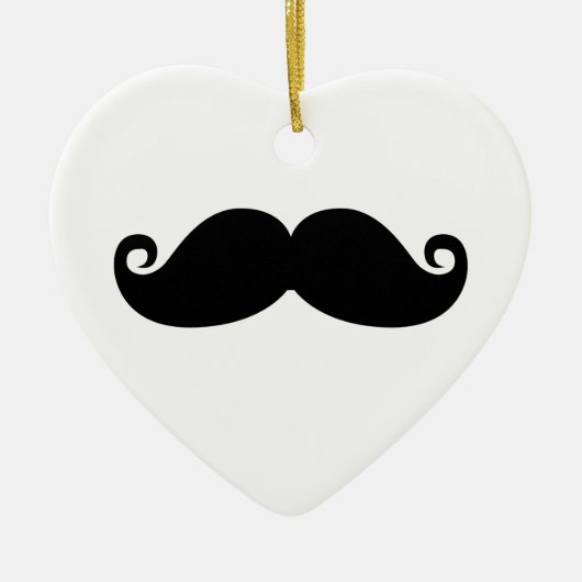 Funny  Black Mustache Keramisch Ornament (Voorkant)