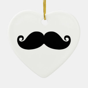 Funny  Black Mustache Keramisch Ornament