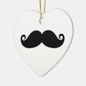 Funny Black Mustache Keramisch Ornament (Links)