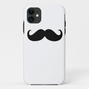 Funny Black Mustache op witte achtergrond iPhone 11 Hoesje