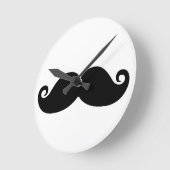 Funny Black Mustache Ronde Klok (Hoek)