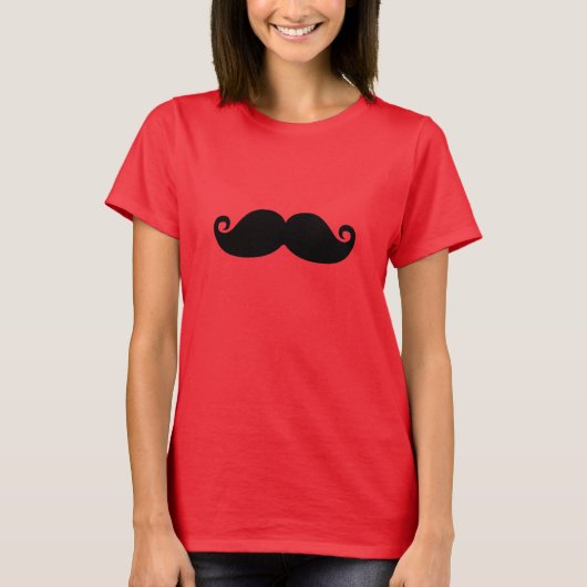 Funny  Black Mustache T-shirt (Voorkant)