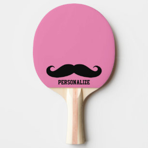Funny black mustache tafel tennis ping pong paddle tafeltennisbatje